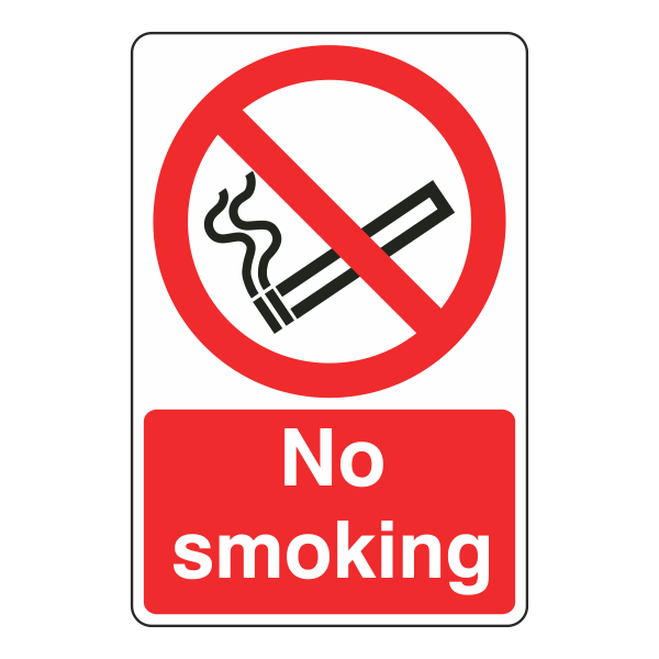 No Smoking Sign - 150x200mm - Self Adhesive Vinyl