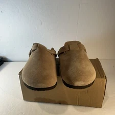 Kidmi Suede Sandal Clogs Taupe Women’s Size 8 Slip-On Buckle
