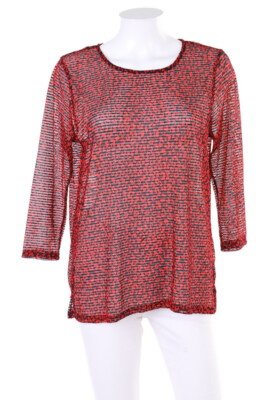 BELOVED Shirt Netz L rot transparent schwarz transparent