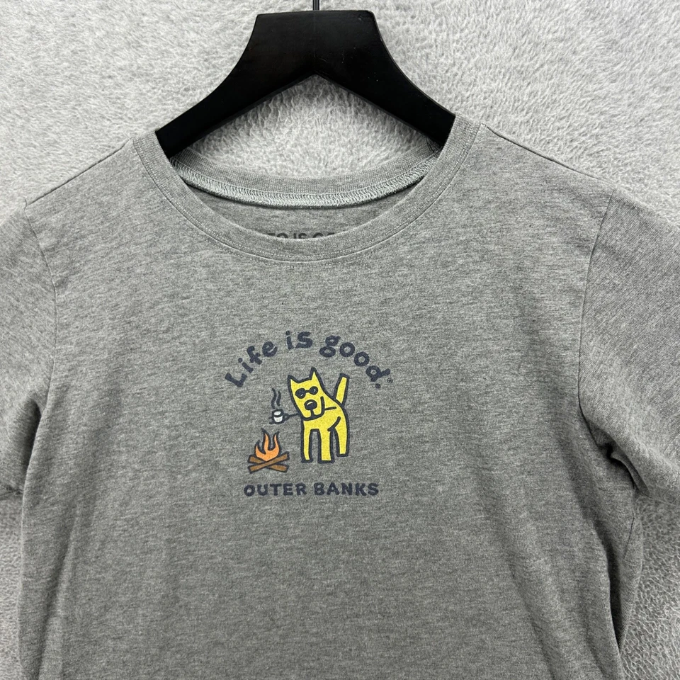 Camiseta Life Is Good Niños Talla Grande Gris Manga Corta Trituradora Bancos Exteriores Foto 4 de 4