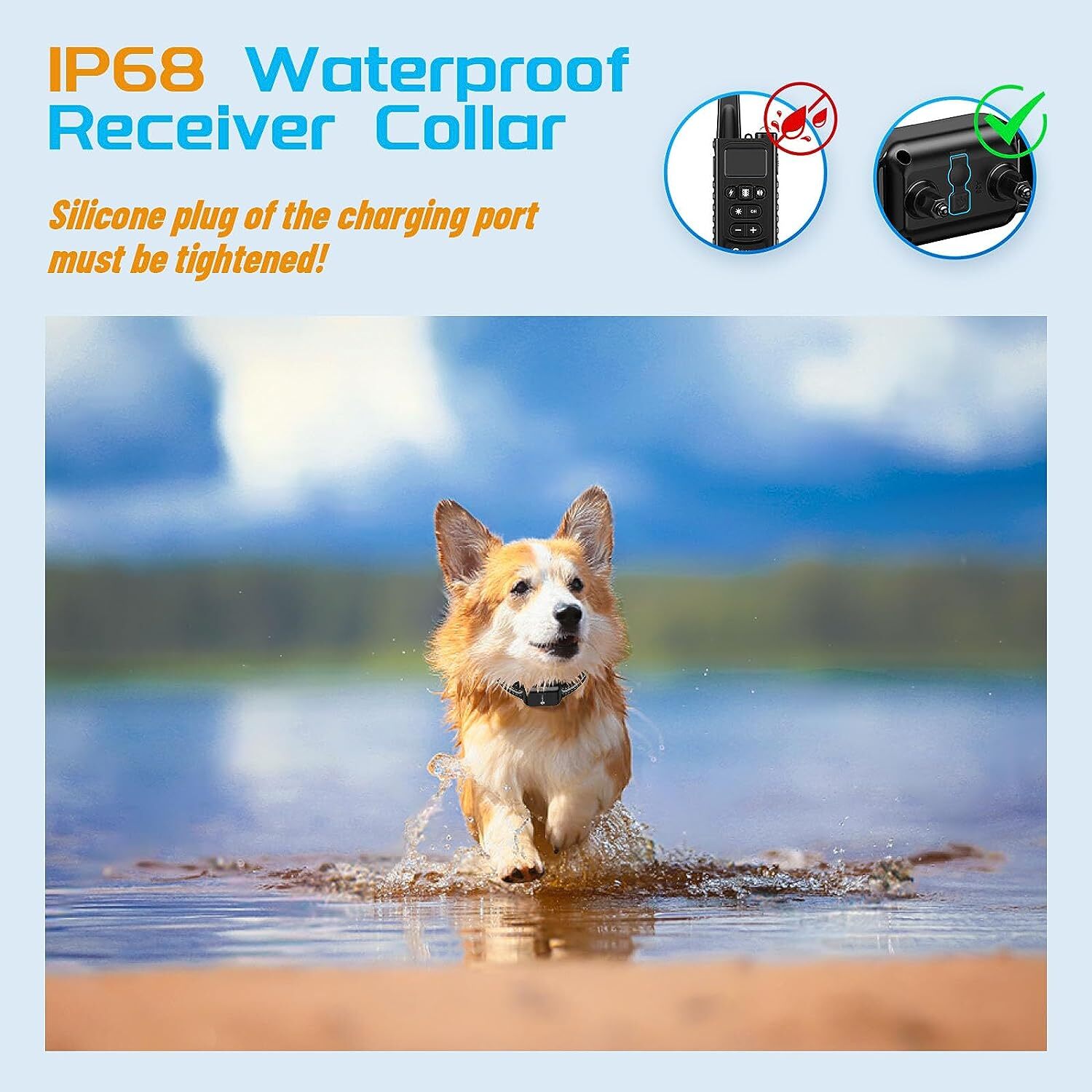 2600 FT Remote Dog Shock Training Collar Rechargeable Waterproof Pet