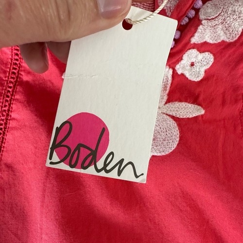 NWT Boden Kids Dress Coral Color with Embroidery Size 11-12Y - Picture 6 of 6