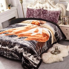 3 Piece Winter Sherpa  Plush Comforter Set Warm And Soft Comforter With Shame