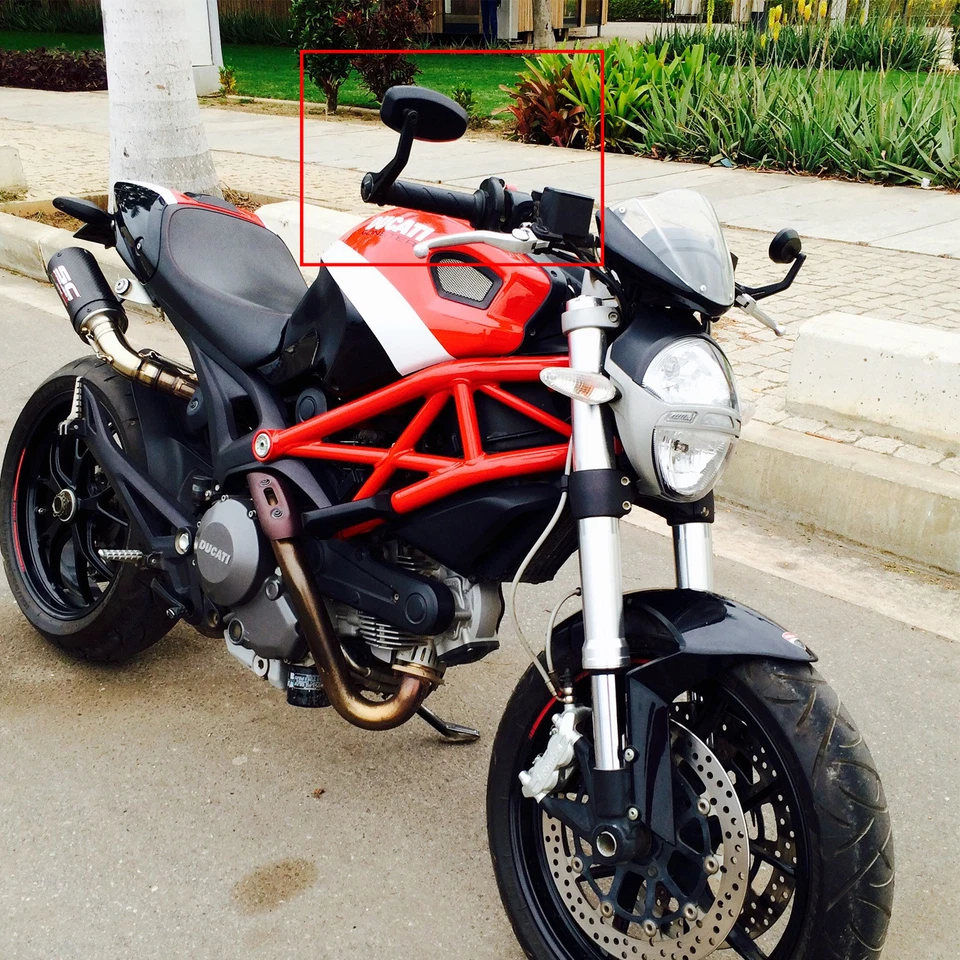 For Ducati Monster 696 796 900 1100 Black Bar End Mirror Billet CNC Left & Right - Image 2 of 4