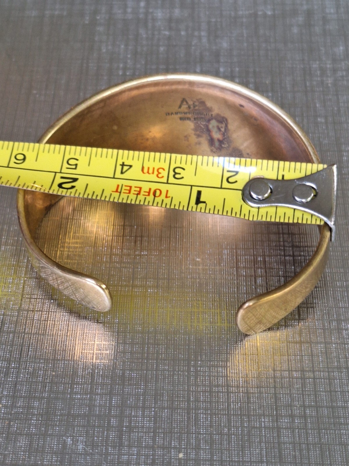 A Handwrought Solid Brass Bracelet Cuff , vintage - image 5