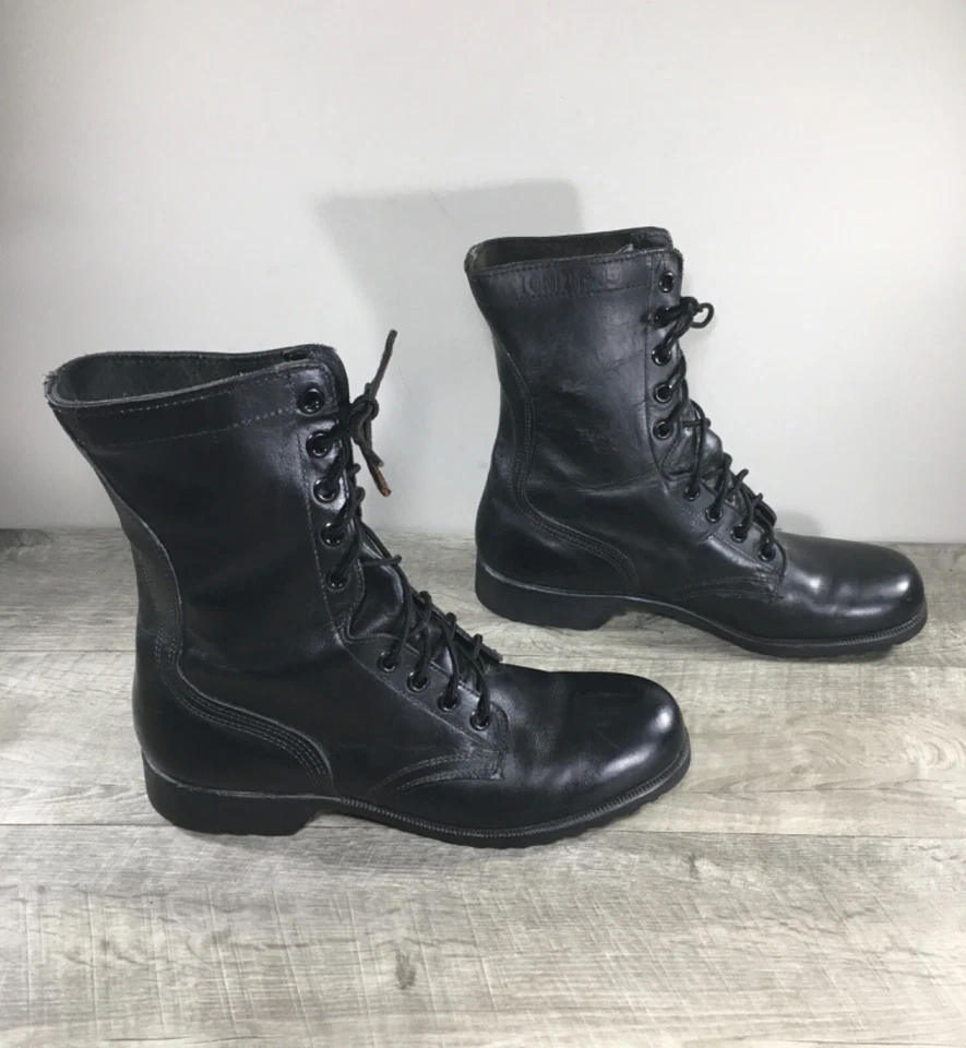 Grunge Leather Motorcycle Biker Mens Work Soft Toe Boots 10 Combat 80s Vtg Punk - Image 2 of 4