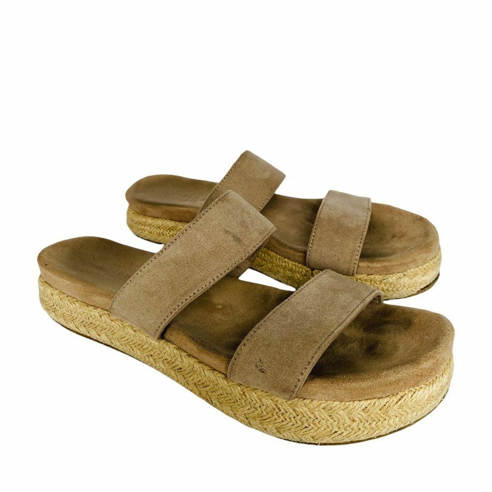 Steve Madden Platform Sandals Espadrille Taupe Tan 90s Y2K Fashion  Style EUC