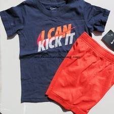 Nike Boys Size 4 Summer Mesh Shorts  Top Blue Orange NEW