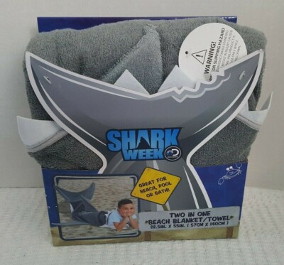NIP Discovery Shark Week Two in one Beach Blanket / Towel 22.5'' x 55''