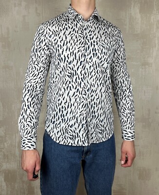 Arket Cotton / Lyocell Men's Shirt Long Sleeve Animal Print Arket Cotton / Lyocell Men's Shirt Long Sleeve Animal Print