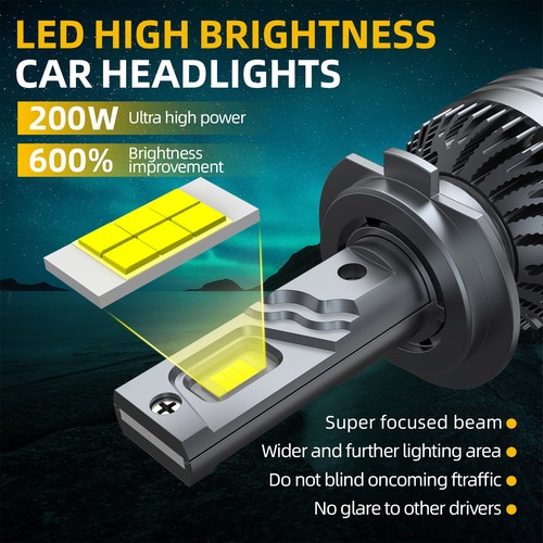 For 2007- 2016 Chevy Silverado 1500 2500HD 3500HD LED Headlights Fog Bulbs M9QC - Foto 3 di 18