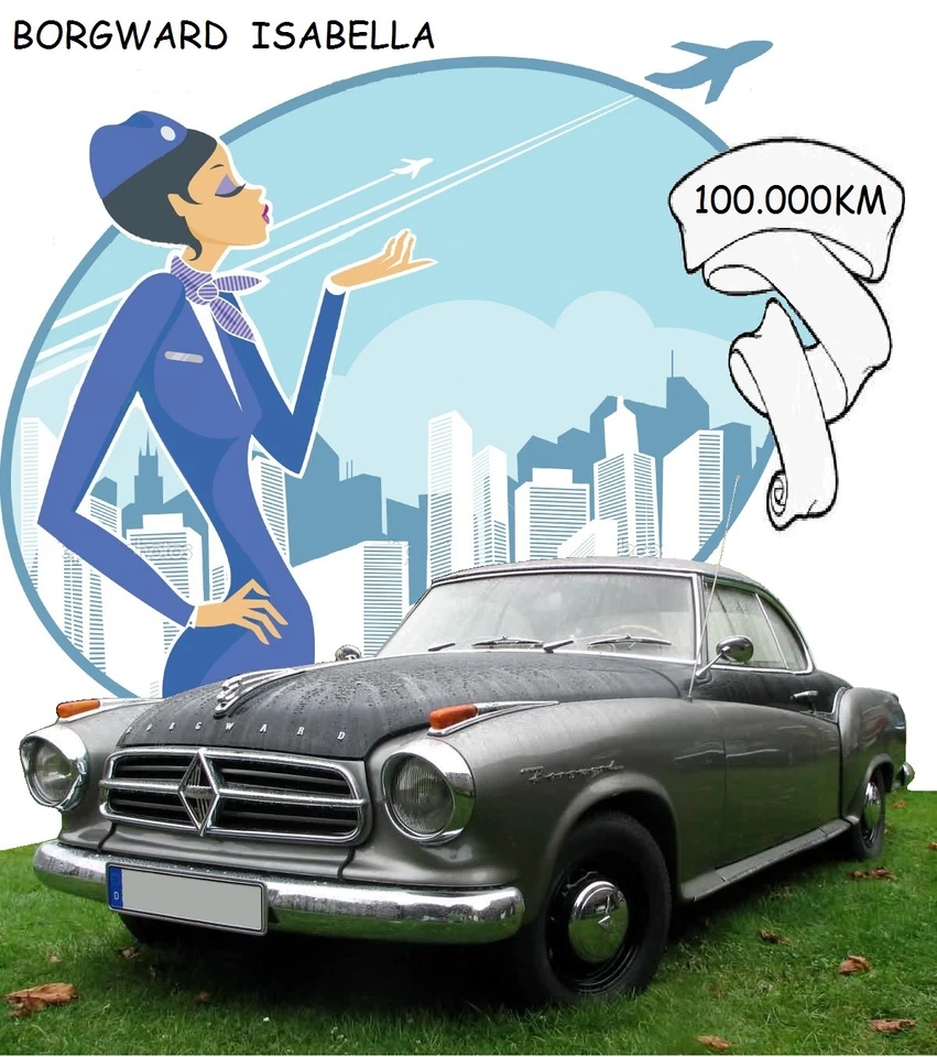 Insignia de rejilla Borgward Isabella Hansa P-100. Premio de kilometraje de 100.000 km - ¡Súper raro! Foto 2 de 3