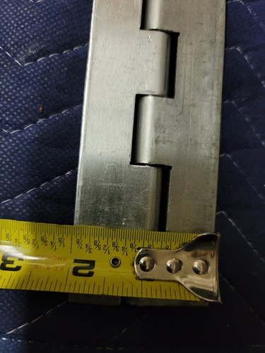 10 Inch Long 2 in wide Open .090 Thickness, 1/4 Inch Pin Aluminum Piano Hinge - Picture 7 of 7