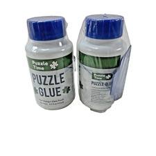 2X PUZZLE TIME Puzzle Glue 4.5 Ounce Bottle w Spreaders