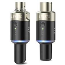 LEKATO 5.8G Wireless XLR Mic System Plug-on Transmitter Receiver 4 Channel 100FT