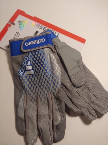 Adidas Adizero 2.0 Batting gloves, Lt Onix,blue. Sz XL Pittards Leather Palm New - 第 2/4 張圖片