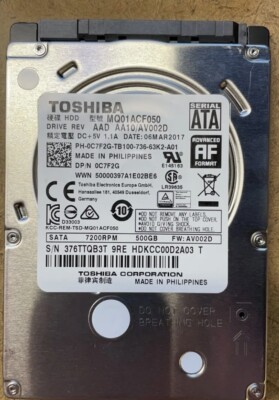 500GB SATA 2.5'' Notebook/Laptop Hard Drives HD - Mixed Major Brands Wiped