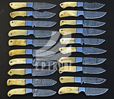 LOT OF 20 EPIKUT CUSTOM HANDMADE DAMASCUS STEEL MIX HUNTING SKINNER KNIVES EDC