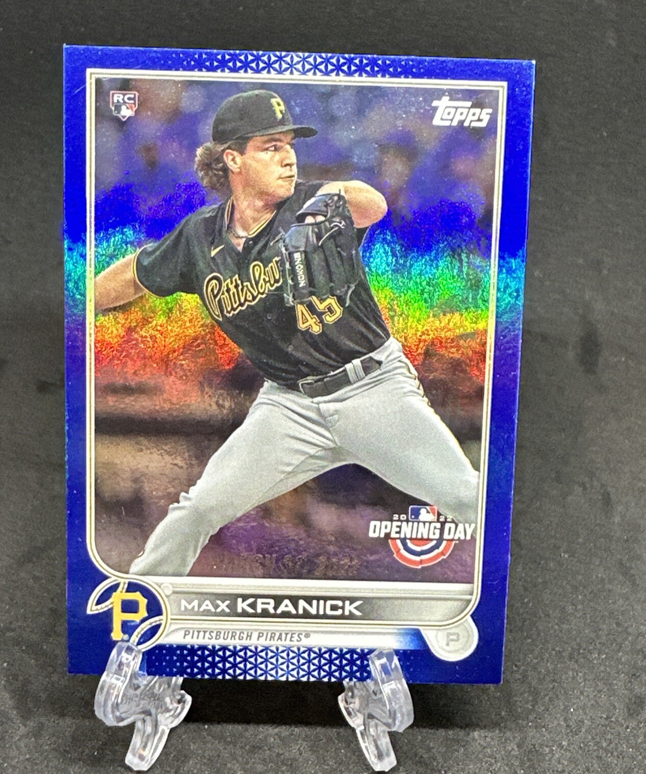 Max Kranick 2022 Topps Opening Day Blue Foil RC #153 Pittsburgh Rookie Card