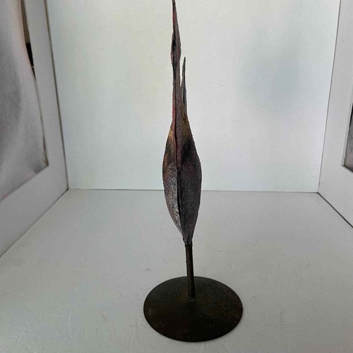 Rooster Metal Decor Puffed Pedestal Painted Red Brown 12" Barn Yard - Picture 9 of 9