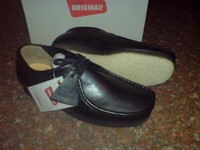 Clarks Original Wallabees Shoe Premium Black Leather Uk 6 Clarks Original Wallabees Shoe Premium Black Leather Uk 6