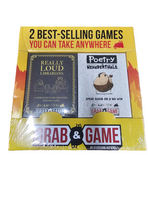 Grab & Game 2-Pack Party Games, Really Loud Librarians & Poetry for Neanderthals