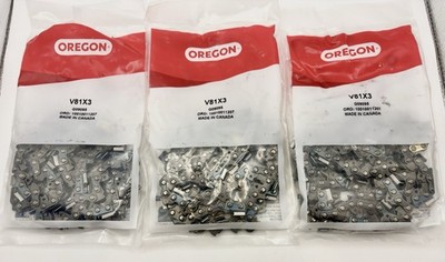 OREGON 3-Pack V81X3 Chainsaw Chains 20'' Bar 81 DL's, .063 Ga, .325 Pitch