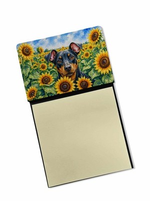 Caroline's Treasures Manchester Terrier Sunflowers Watercolor Sticky Note Holder