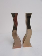 (ref1) Retro Jasper Conran Gold Candle Sticks 22cm tall