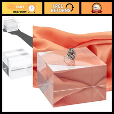 Crystal Clear Acrylic Cube Jewelry Display Stand Pedestal Riser 2"x4"x4