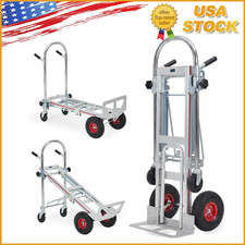 3-in-1 Aluminum Convertible Hand Truck 4-Wheel Platform Cart 1000 lbs Loading