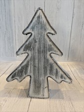 Metal Christmas Tree Wall Hanging Holiday Farmhouse Rustic Decor 10.25  
