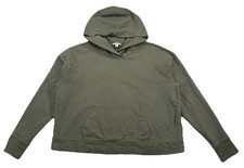 James Perse Cropped Hoodie Sage Green 100 Cotton Women s Size 2