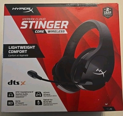 NEW! NIB HyperX Cloud Stinger Core - Wireless Gaming Headset + 7.1 - Black