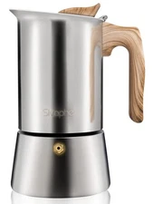 Stovetop Espresso Maker Stainless Steel 9 Cups, Induction-Capable Mocha Pot 4...