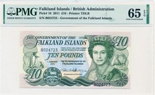 Government of the Falkland Islands Falkland Islands 10 Pounds 2011  PMG  65EPQ