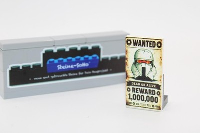 Lego (c) 1x Fliese 2x4 - Wanted Star Wars - sw 1 - gesucht - Custom Druck