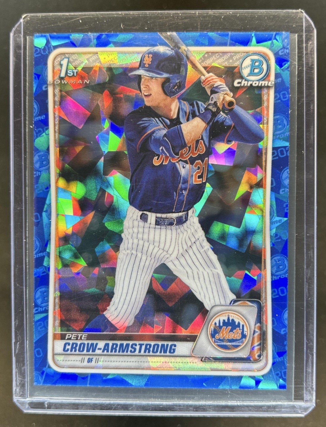 2020 Bowman Draft Sapphire Pete Crow-Armstrong Chrome 1st Prospect #BD-72 Mets