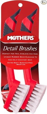 Car Detailing Brush for Stain and Hair Removal on Vinyl and Leather Seats - 2 Pa
