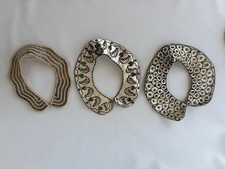 Set 3 COLLAR Necklaces Dress India And Japan Purl  Jeweled 1950s Vintage