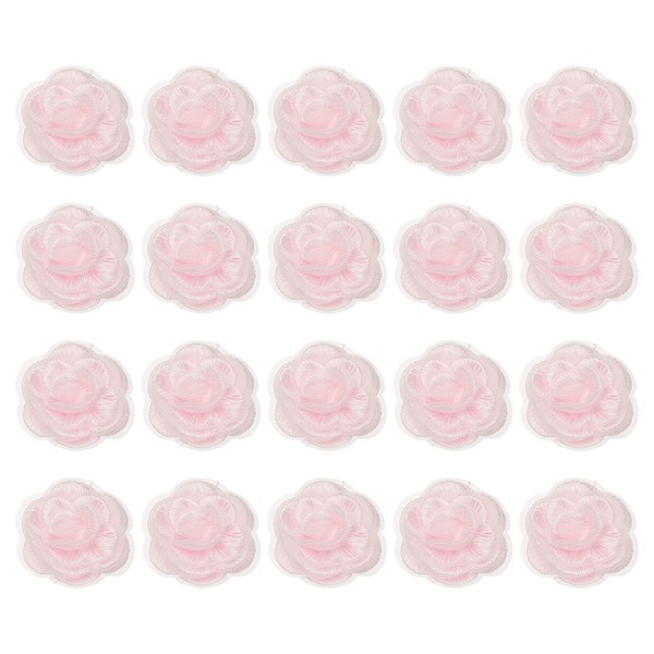 20 StüCk Blumen Applikationen, 3D BlüTen Spitze FüR Patch, 4Cm Korallenrosa-image