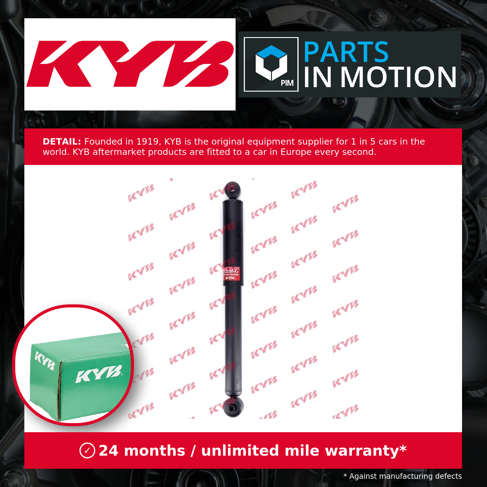2x Shock Absorbers (Pair) Rear 343441 KYB Damper 48531B4010 48531B4030 Quality