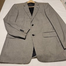 Loro Piana Men's 42L Grey Houndstooth 100 Cashmere Suit Blazer Sprt Coat Jacket