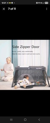 Pamo Babe Portable Travel Crib for Toddlers, Baby Playard, Bassinet, Changing