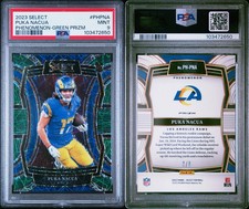 2023 PANINI SELECT PUKA NACUA RC #PHPNA PHENOMENOM-GREEN PRIZM 2/5 PSA 9 MINT RC