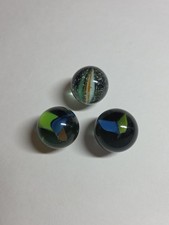Vintage 3-Vane Multi-Color Cat's Eye Shooter Glass Marbles Lot of 3 Jumbo