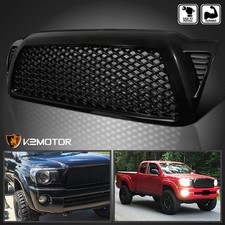 Fits 2005-2011 Toyota Tacoma Glossy Black Abs Upper Front Hood Mesh Grille 05-11