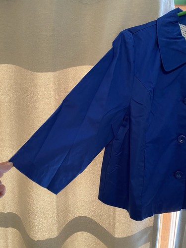 Studio Works Women's Size L Cobalt Blue Lined Jacket w/ Buttons NWT 3/4 Sleeve - Picture 3 of 15