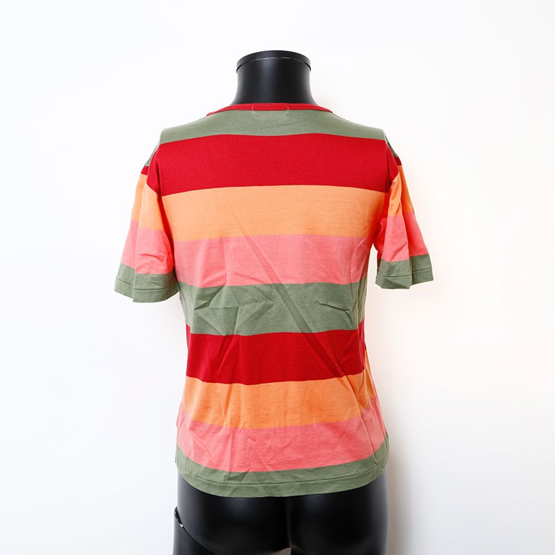 YVES SAINT LAURENT Bordo YSL Logo Ricamato Maglietta Manica Corta Multicolore...