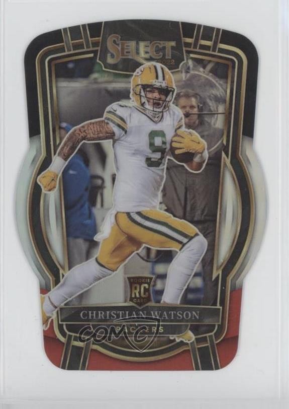 2022 Select Club Level Black & Red Prizm Die-Cut Christian Watson Rookie RC 0i49